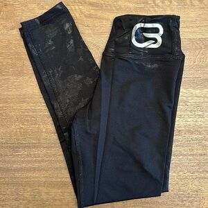 Cyclebar Pheel Black Metallic Crop Leggings